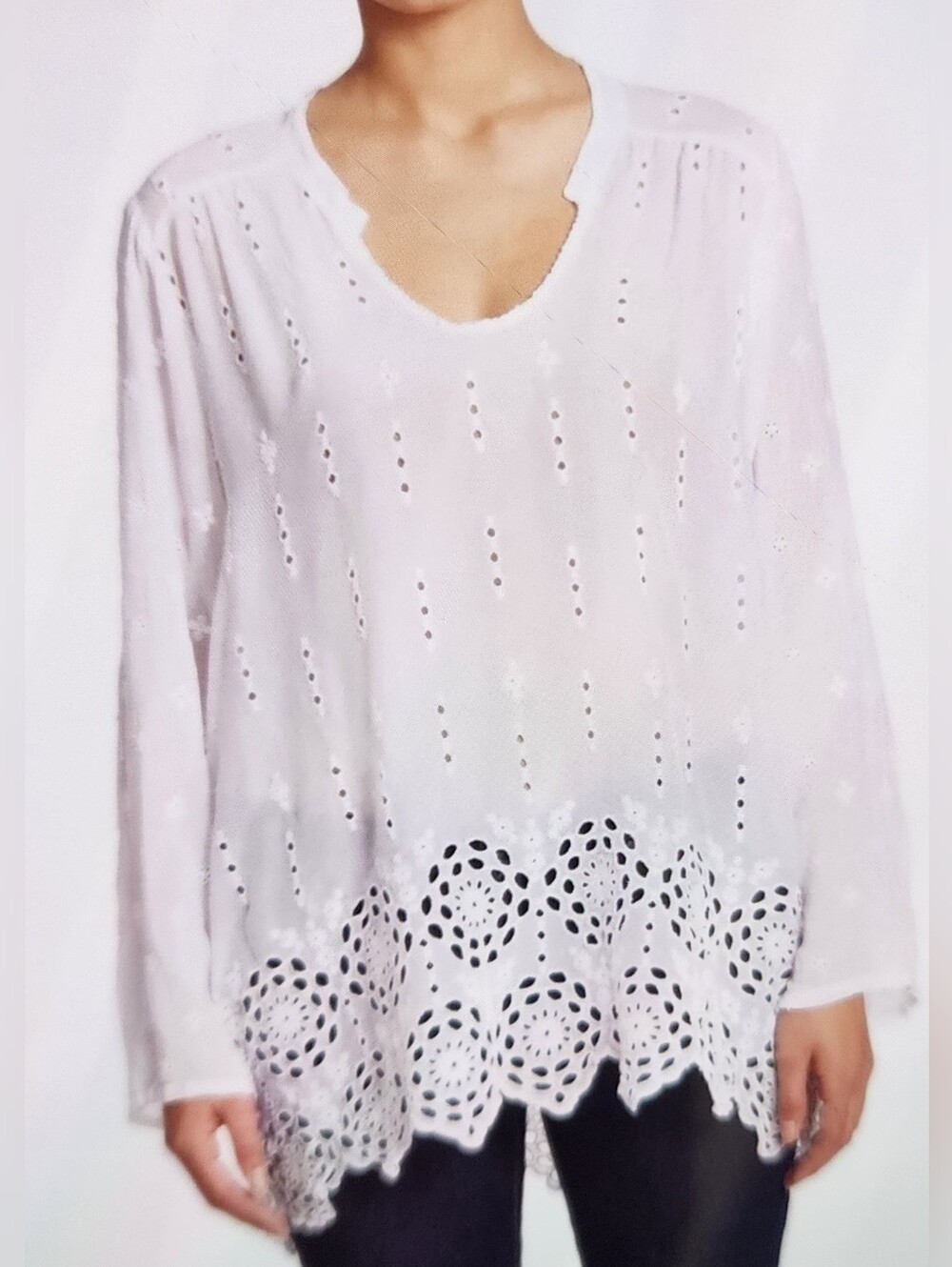 Johnny Was Embroidered Tunic in Light Blue - Picture 12 of 12